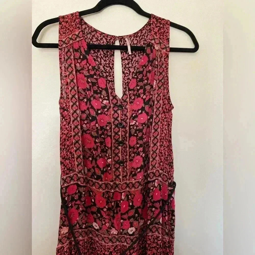 Free People Floral Print Culotte Style Tank Romper - Picture 6 of 9